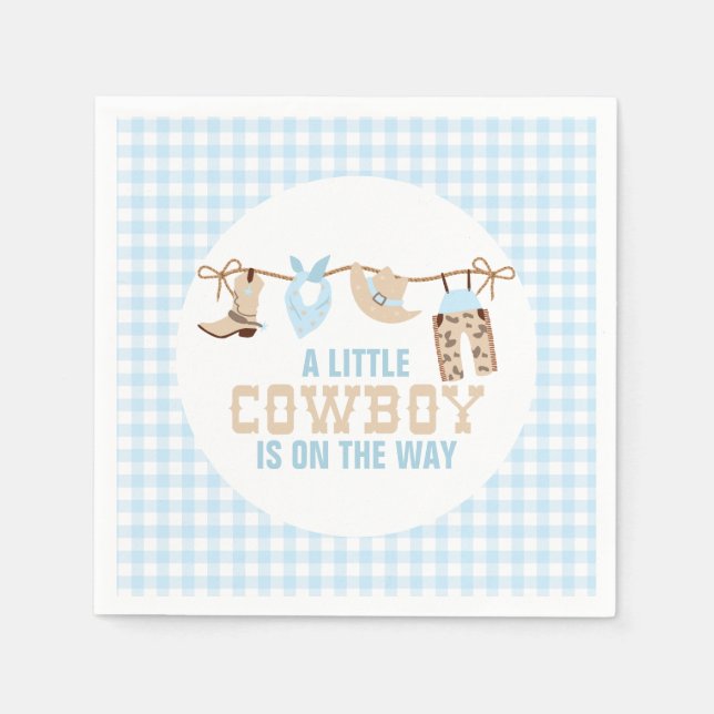 Servilleta De Papel Baby Shower Rodeo Western Cowboy (Anverso)
