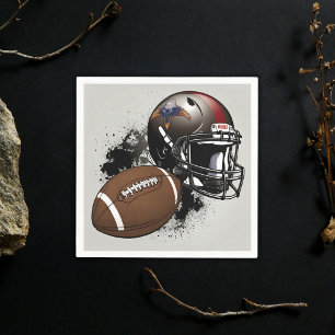 Servilleta De Papel Baby Shower rojo y negro del fútbol americano
