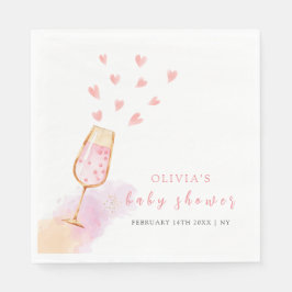Servilleta De Papel Baby Shower Rosa Champagne Valentina