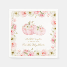 Servilleta De Papel Baby Shower rosa de calabaza pequeña