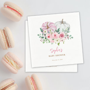Servilleta De Papel Baby Shower rosa de calabaza pequeña