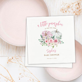 Servilleta De Papel Baby Shower rosa de calabaza pequeña