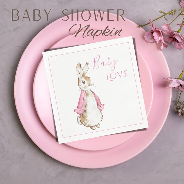 Servilleta De Papel Baby Shower rosa de conejo conejo conejo conejo co (Subido por el creador)