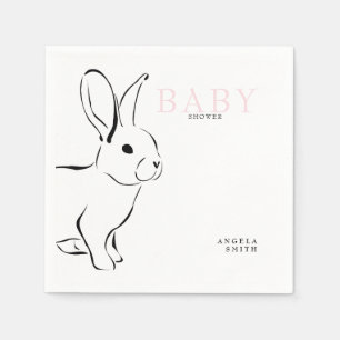 Servilleta De Papel Baby Shower rosa dulce de conejo