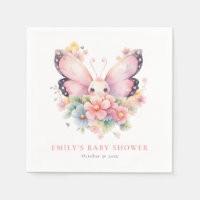 Baby Shower rosa dulce mariposa y florals