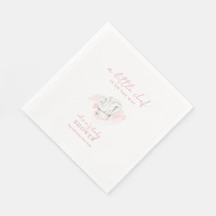 Servilleta De Papel Baby Shower Rosa Simple Moderno Pequeño Chef