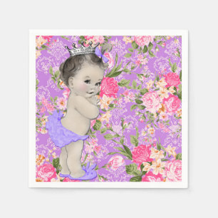 Servilleta De Papel Baby Shower rosa y morado