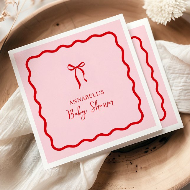 Servilleta De Papel Baby Shower rosa y rojo de San Valentín (Subido por el creador)