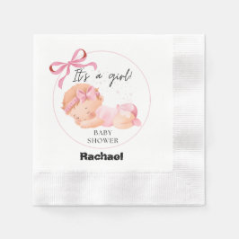 Servilleta De Papel Baby Shower rosado, baby Girl Shower