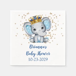 Servilleta De Papel Baby Shower Royal Blue Elephant Boy