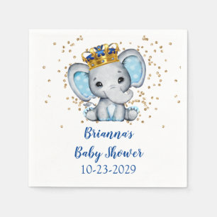 Servilleta De Papel Baby Shower Royal Blue Elephant Boy