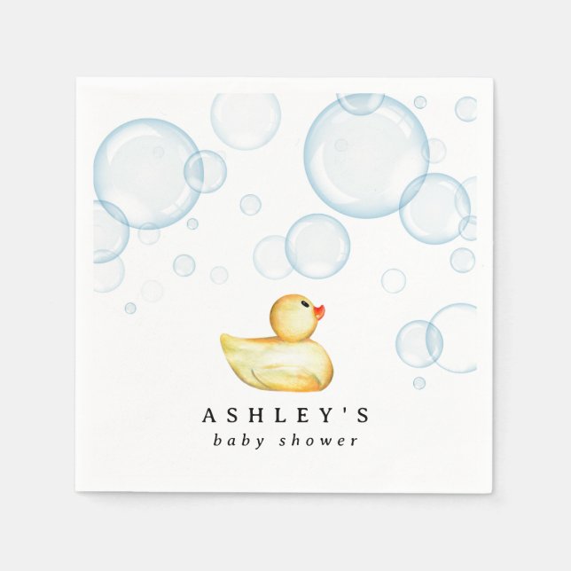 Servilleta De Papel Baby Shower Rubber Ducky (Anverso)