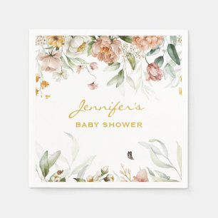 Servilleta De Papel Baby Shower Rubor Pink Florals Standard Luncheon