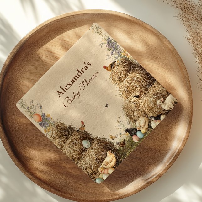 Servilleta De Papel Baby Shower Rustic Barnyard Animals (Subido por el creador)