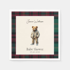 Servilleta De Papel Baby Shower rústico de Teddy