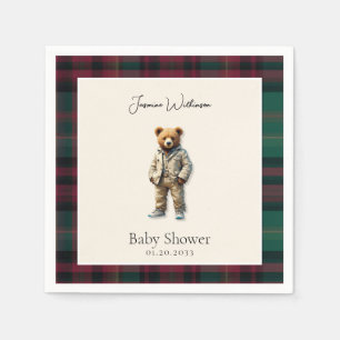 Servilleta De Papel Baby Shower rústico de Teddy