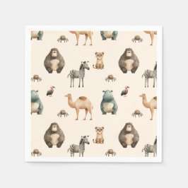 Servilleta De Papel Baby Shower Safari Cute Animals