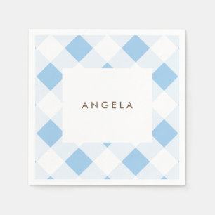 Servilleta De Papel Baby Shower simple azul y marrón
