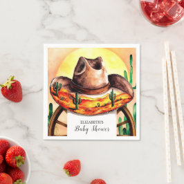 Servilleta De Papel Baby Shower simple Boho Boot Cowboy