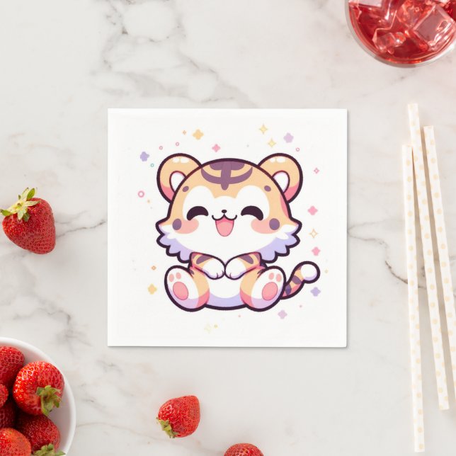 Servilleta De Papel Baby Shower simple de tigre (In situ)