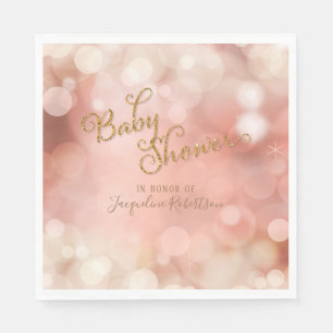Servilleta De Papel Baby Shower Simple Magic Bokeh Sparkle Twinkle