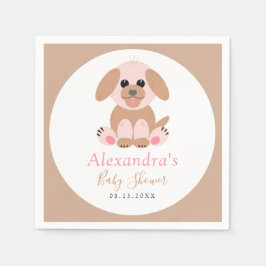 Servilleta De Papel Baby Shower Simple Personalizado Puppy Neutral