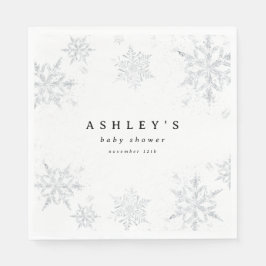 Servilleta De Papel Baby Shower Snowflakes