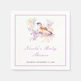 Servilleta De Papel Baby Shower Spring Cute Bird
