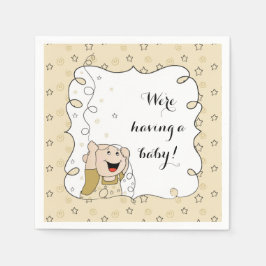 Servilleta De Papel Baby Shower Standard Cocktail Napkin Gold/Bk Baby