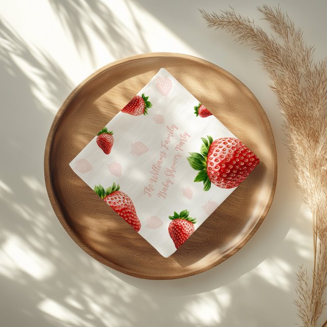 Servilleta De Papel Baby Shower Strawberry Napkins (Subido por el creador)
