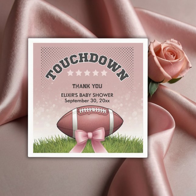 Servilleta De Papel Baby Shower táctil de cinta rosada para el fútbol (Subido por el creador)
