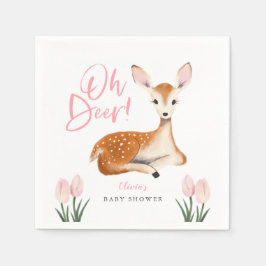Servilleta De Papel Baby Shower, tema de Rustic Deer Woodland