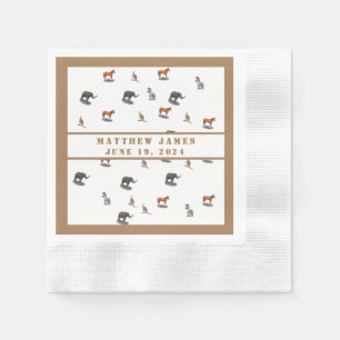 Servilleta De Papel Baby Shower Temática De Animales Variados