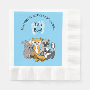 Servilleta De Papel Baby Shower Temático de Bosque para Niño  