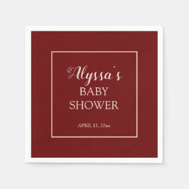 Servilleta De Papel Baby Shower tradicional rosado de Rubor en Borgoña