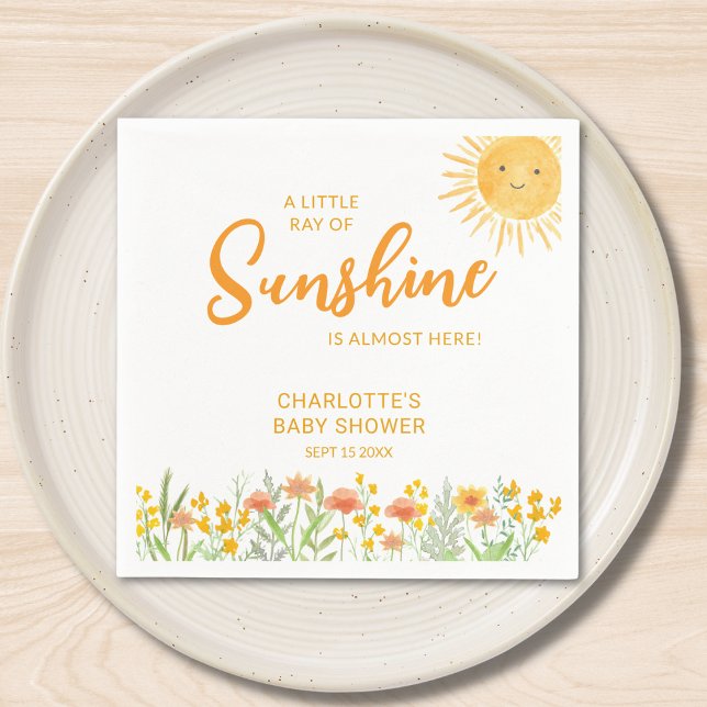 Servilleta De Papel Baby Shower Un Rayito De Sol (Subido por el creador)