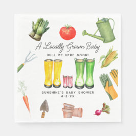 Servilleta De Papel Baby Shower vegetal de los boots rosados cultivado