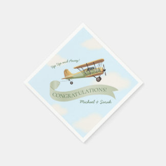 Servilleta De Papel Baby Shower Vintage de Airplane
