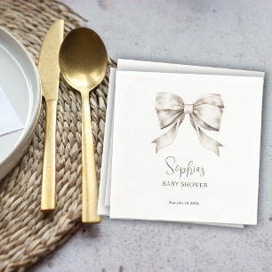 Servilleta De Papel Baby Shower Vintage de cinta blanca