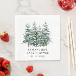 Servilleta De Papel Baby Shower Watercolor Christmas Tree Winter<br><div class="desc">Invitación Baby Shower de color de agua de árbol de Navidad</div>