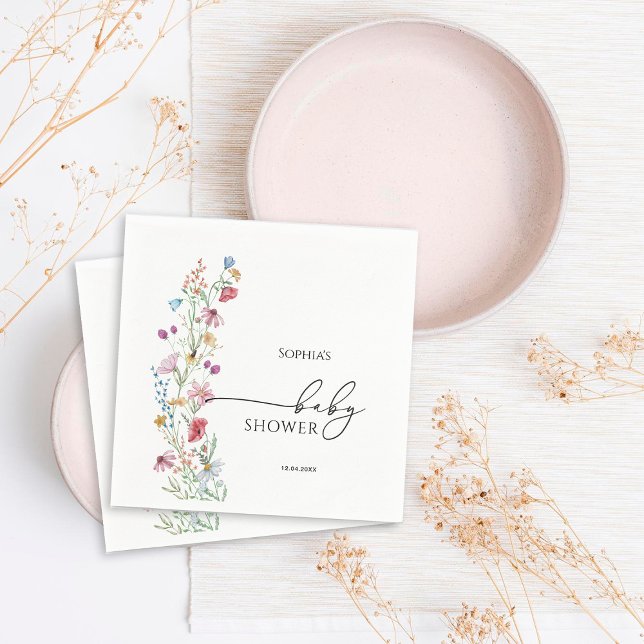 Servilleta De Papel Baby Shower Wildflowers (Subido por el creador)