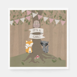 Servilleta De Papel Baby Shower Woodland inspirado en cardstock - Chic