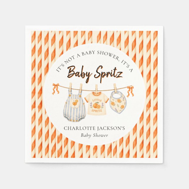 Servilleta De Papel Baby Spritz Naranja Cítrico Cumpleaños de Bebé Ado (Anverso)