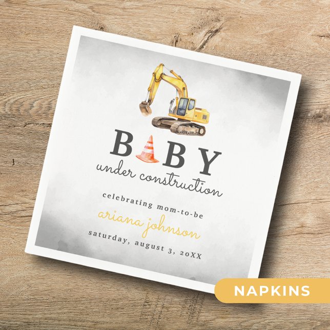 Servilleta De Papel Baby Under Construction Boy Baby Shower (Subido por el creador)