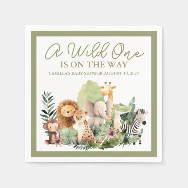 Servilleta De Papel Baby Wild Animal Paper Napkin (Anverso)