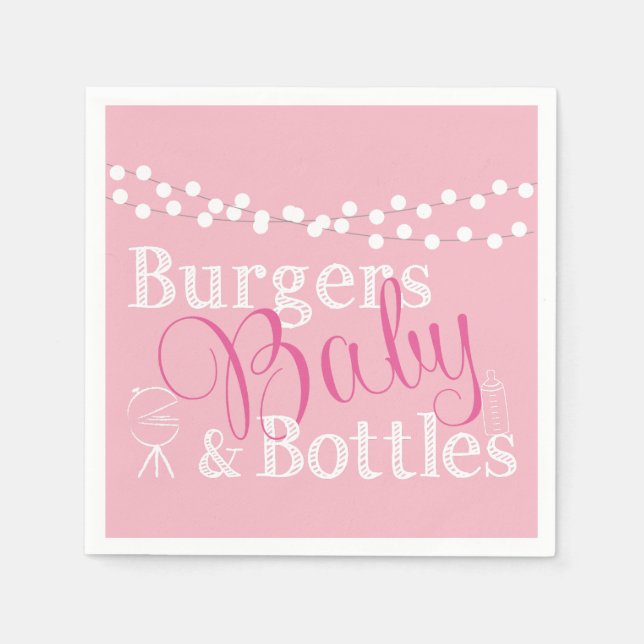 Servilleta De Papel Babyq BBQ Baby Shower Pink Picnic Cooking (Anverso)