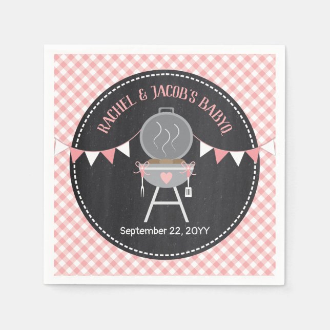 Servilleta De Papel BABYQ Pink Bun en la ducha de bebé (Anverso)