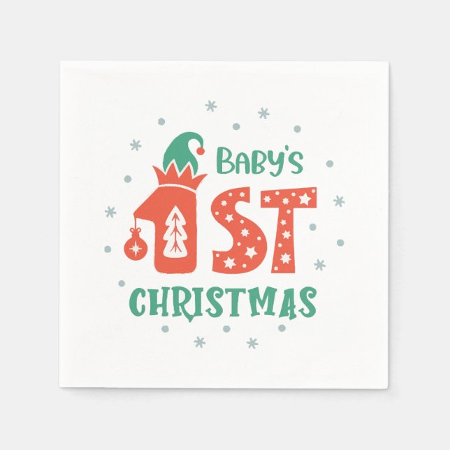 Servilleta De Papel Baby's First Christmas  (Anverso)