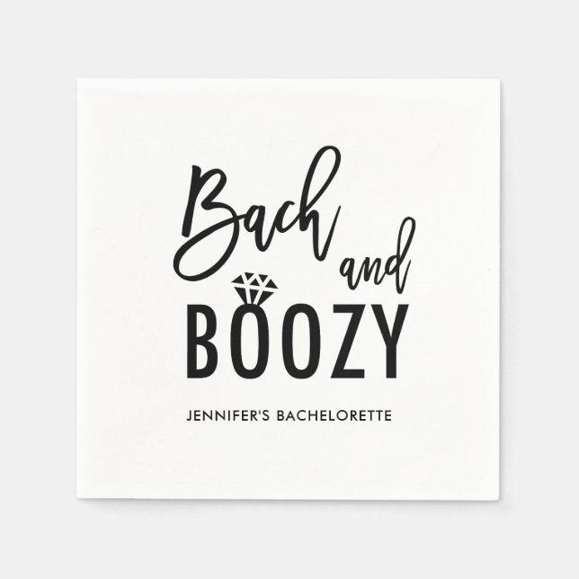 Servilleta De Papel Bach y Boozy Bachelorette Bridal (Anverso)