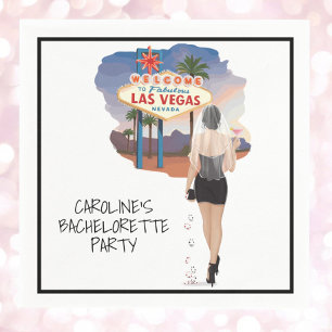 Servilleta De Papel Bachelorette Black Hair Bride Las Vegas